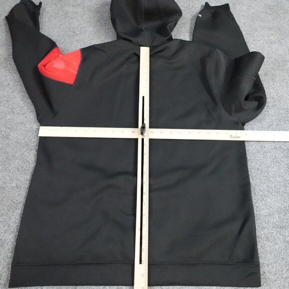 Nike Therma Fit Hoodie M Black Red Tri-Bolt Logo Pro Revolution Y2K - Picture 6 of 10